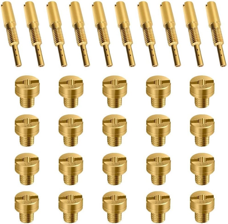 Strongthium 30 Pcs Main Jet and Pilot Slow Jet Kit for Mikuni carburetor Large Round N100.604 & VM28/486 - Image 1
